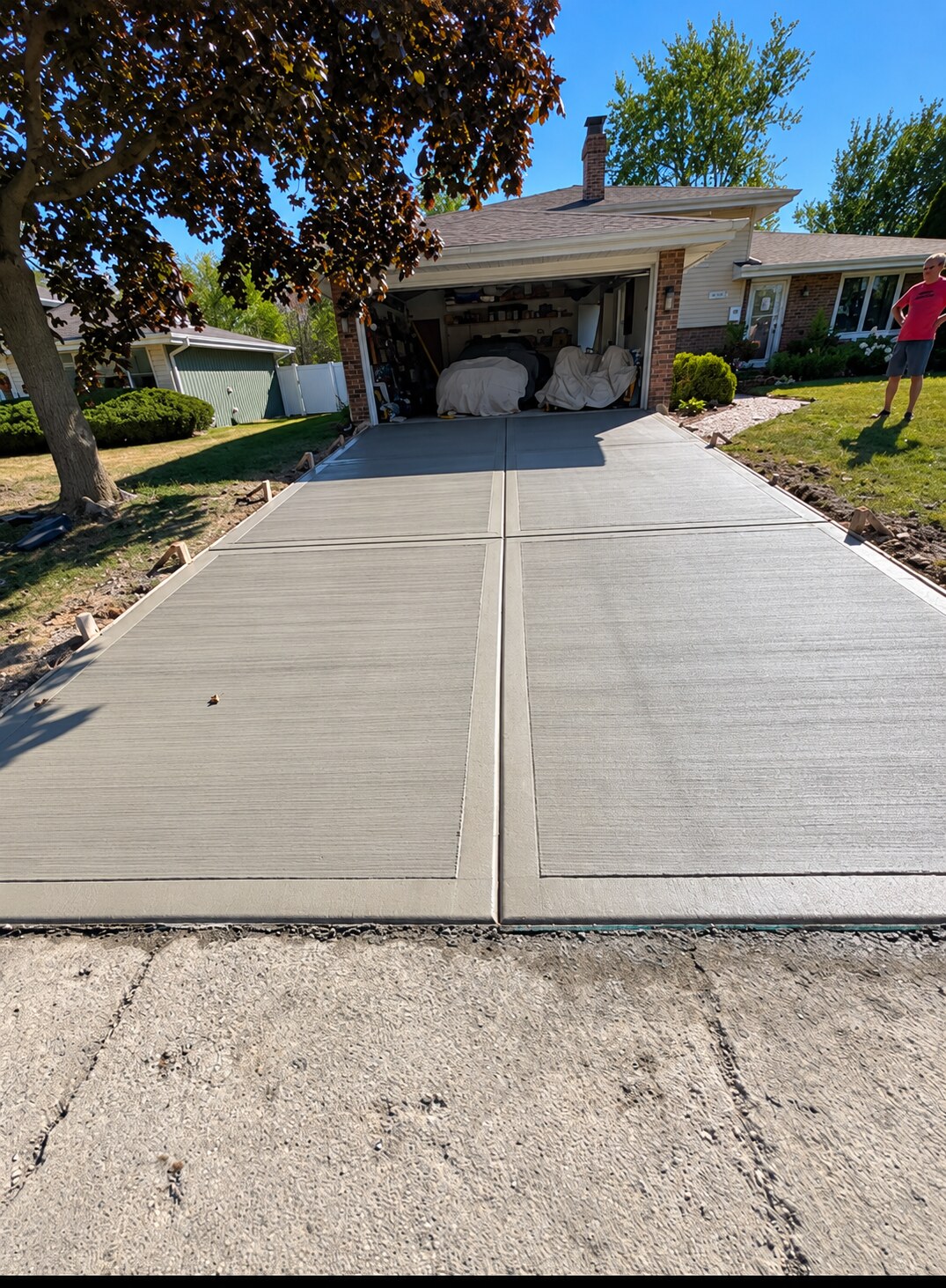 New concrete driveway at a Chicago home